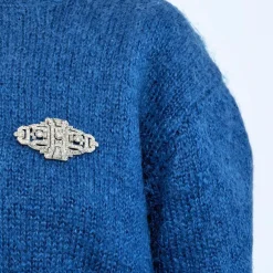 Broche de style Art déco, platine et diamants