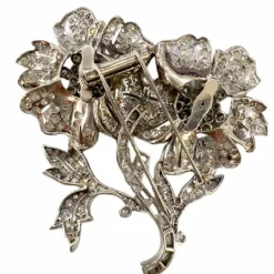 BROCHE DE STYLE RÉTRO PÉRIODE 1945-1950 avec DIAMANTS 8,64 ct