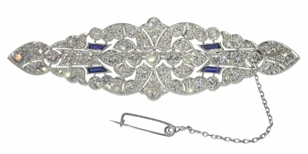 Broche diamant Art Déco