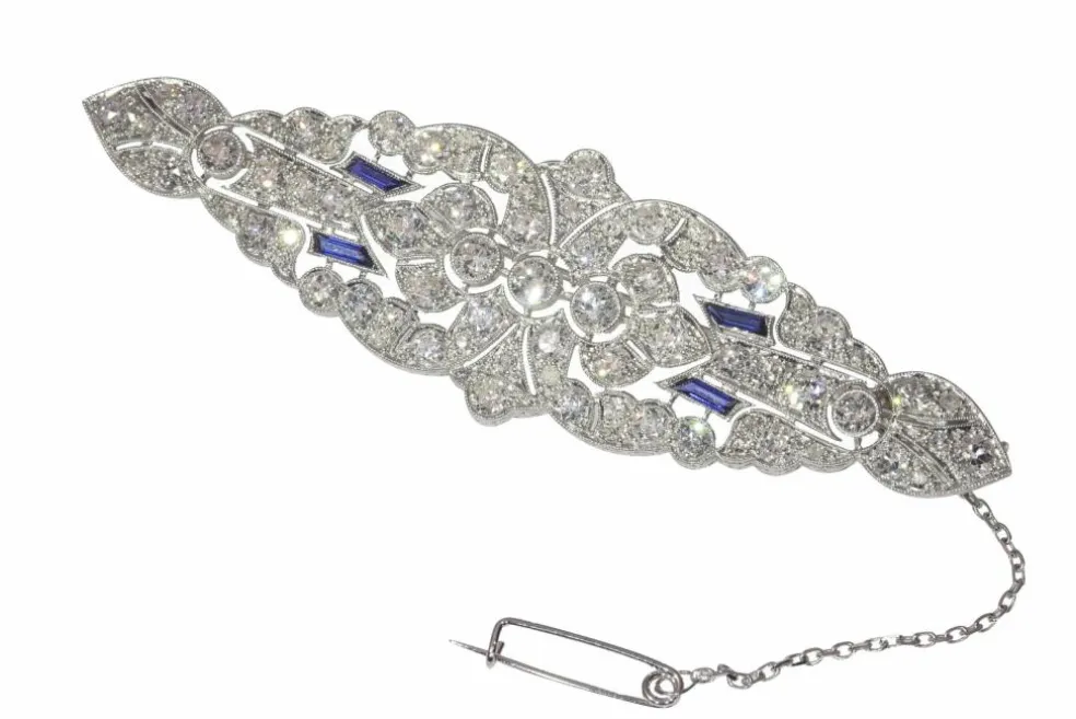 Broche diamant Art Déco