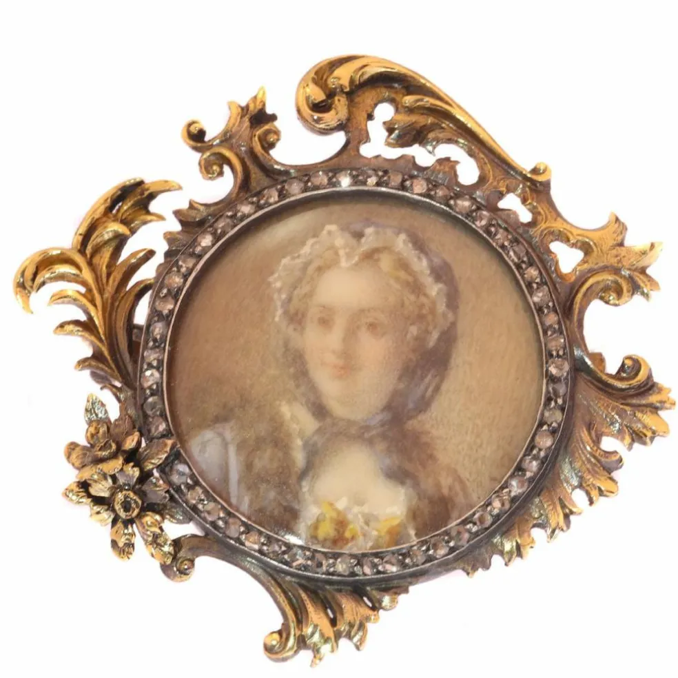 Broche, diamant, or