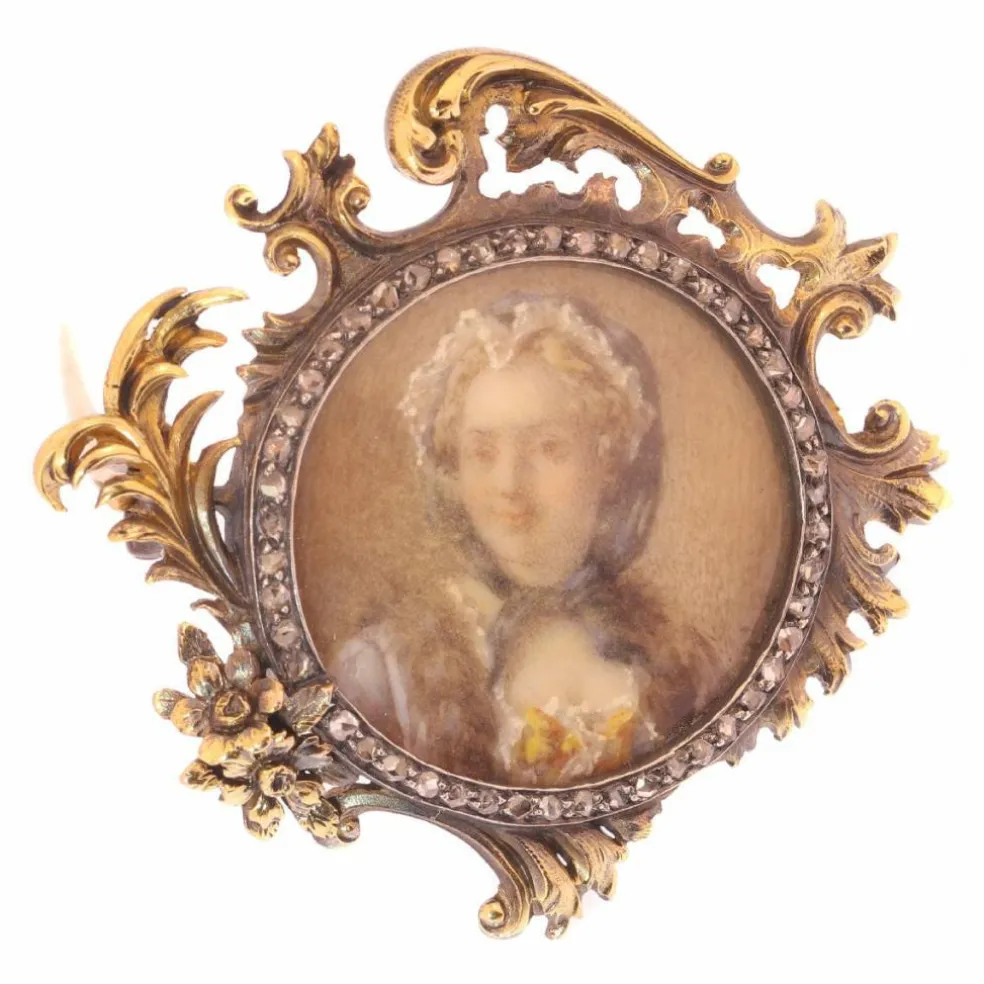 Broche, diamant, or