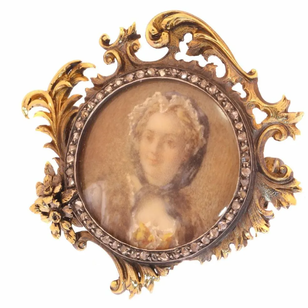 Broche, diamant, or
