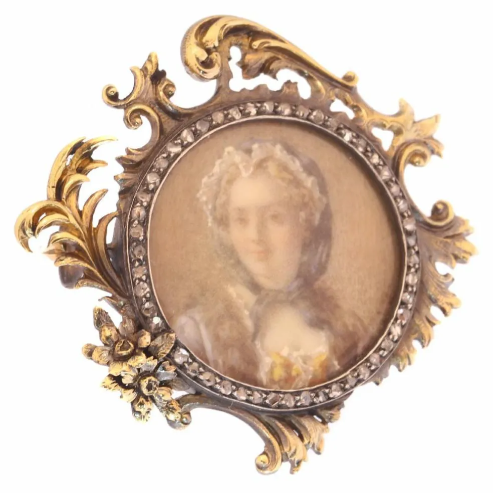 Broche, diamant, or