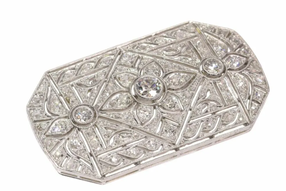 Broche diamant platine