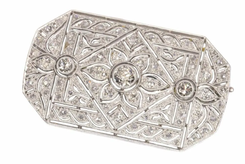Broche diamant platine