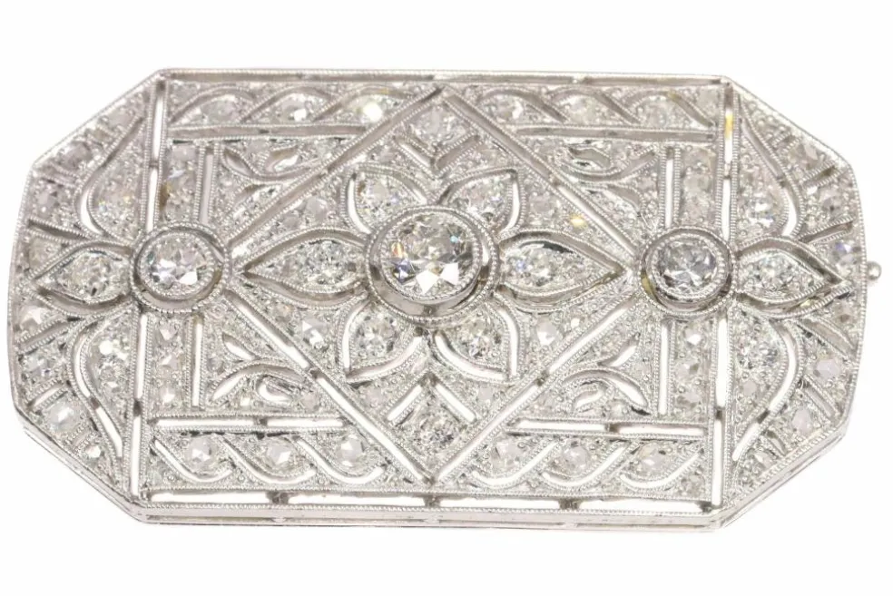 Broche diamant platine
