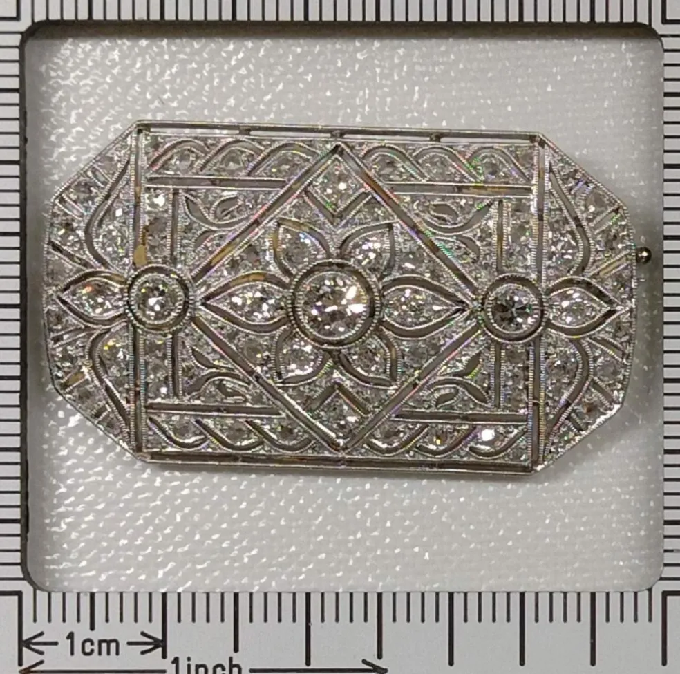 Broche diamant platine