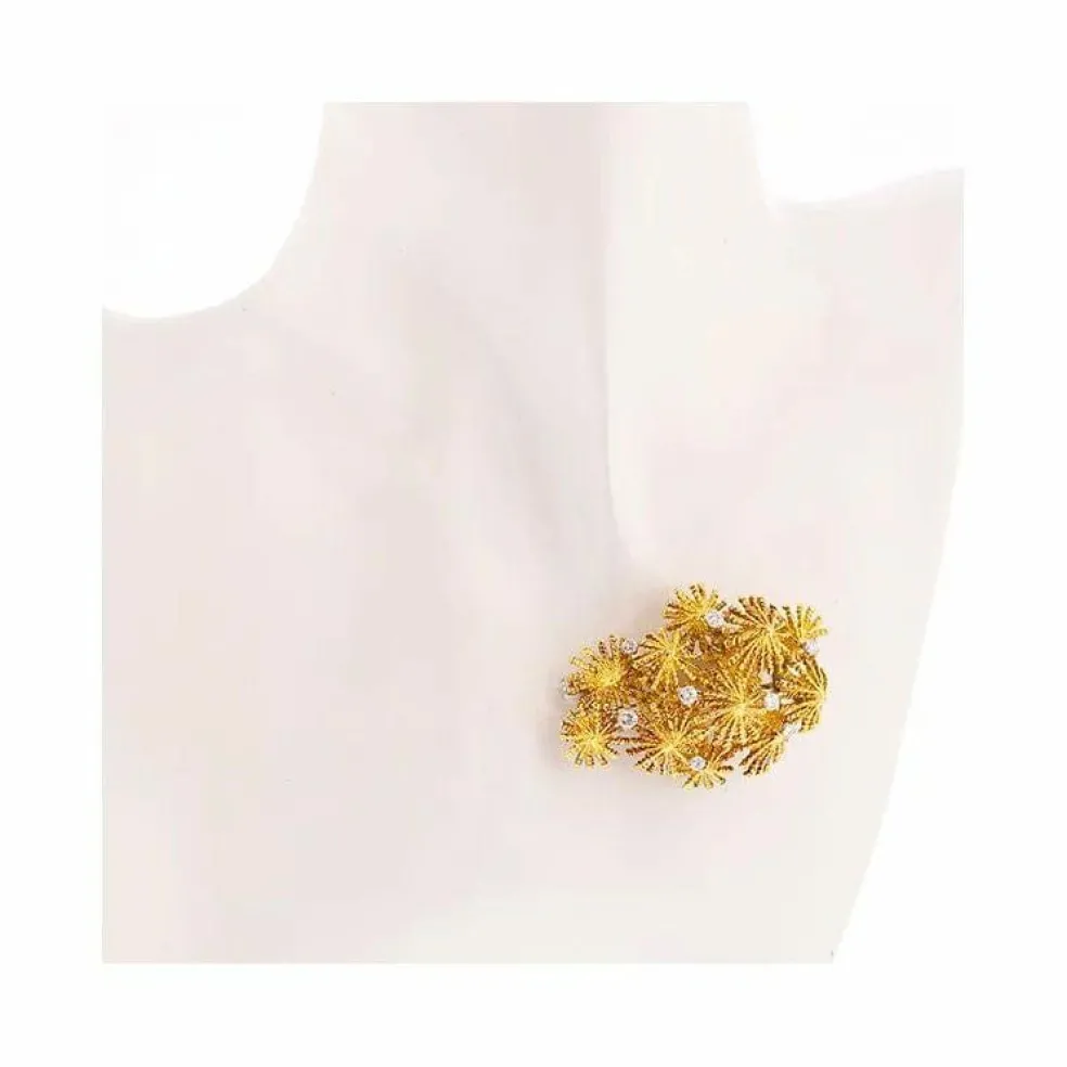 Broche diamants 0.68 carat en or jaune