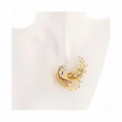 Broche diamants 4.80 carats 2 ors