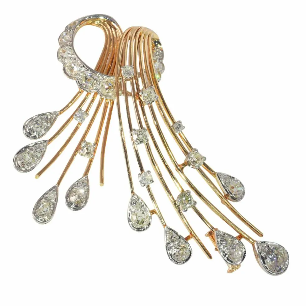 Broche diamants années 1960