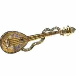 Broche diamants, émail