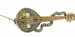 Broche diamants, émail