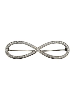 Broche Diamants Or Blanc Platine