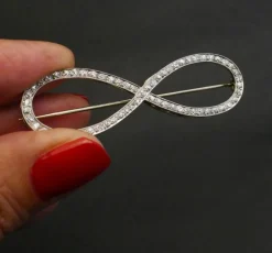 Broche Diamants Or Blanc Platine