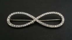 Broche Diamants Or Blanc Platine