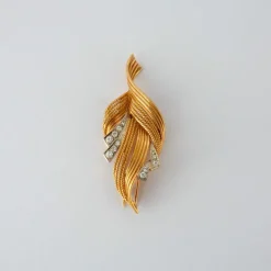 Broche diamants or jaune