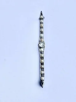 Broche Diamants Perles