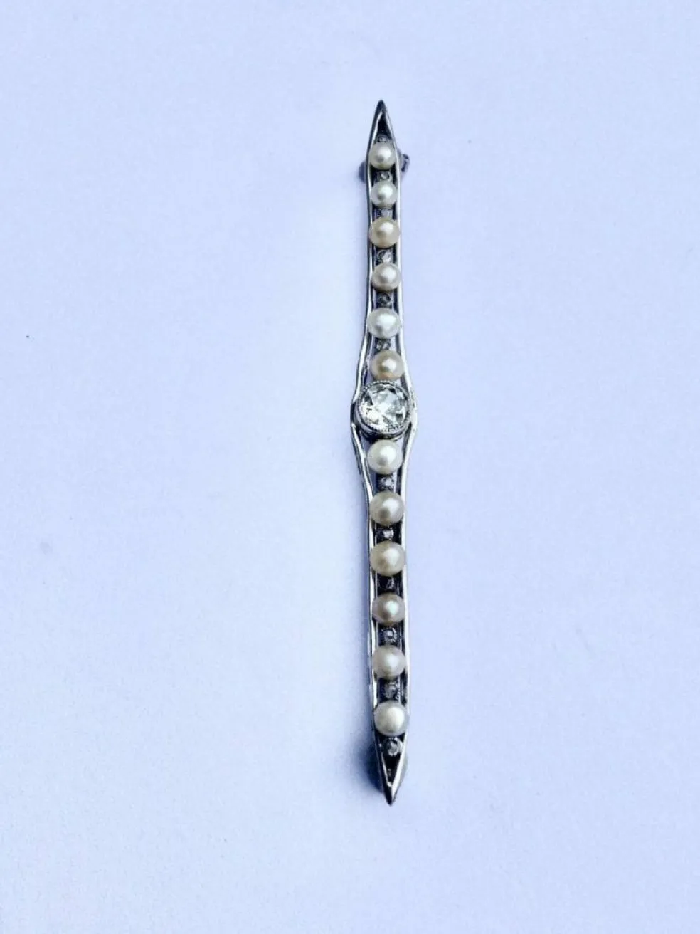 Broche Diamants Perles