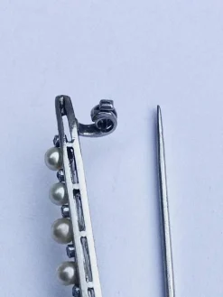 Broche Diamants Perles