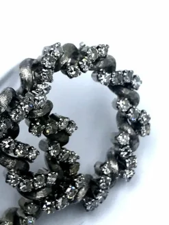 Broche double cercle diamants