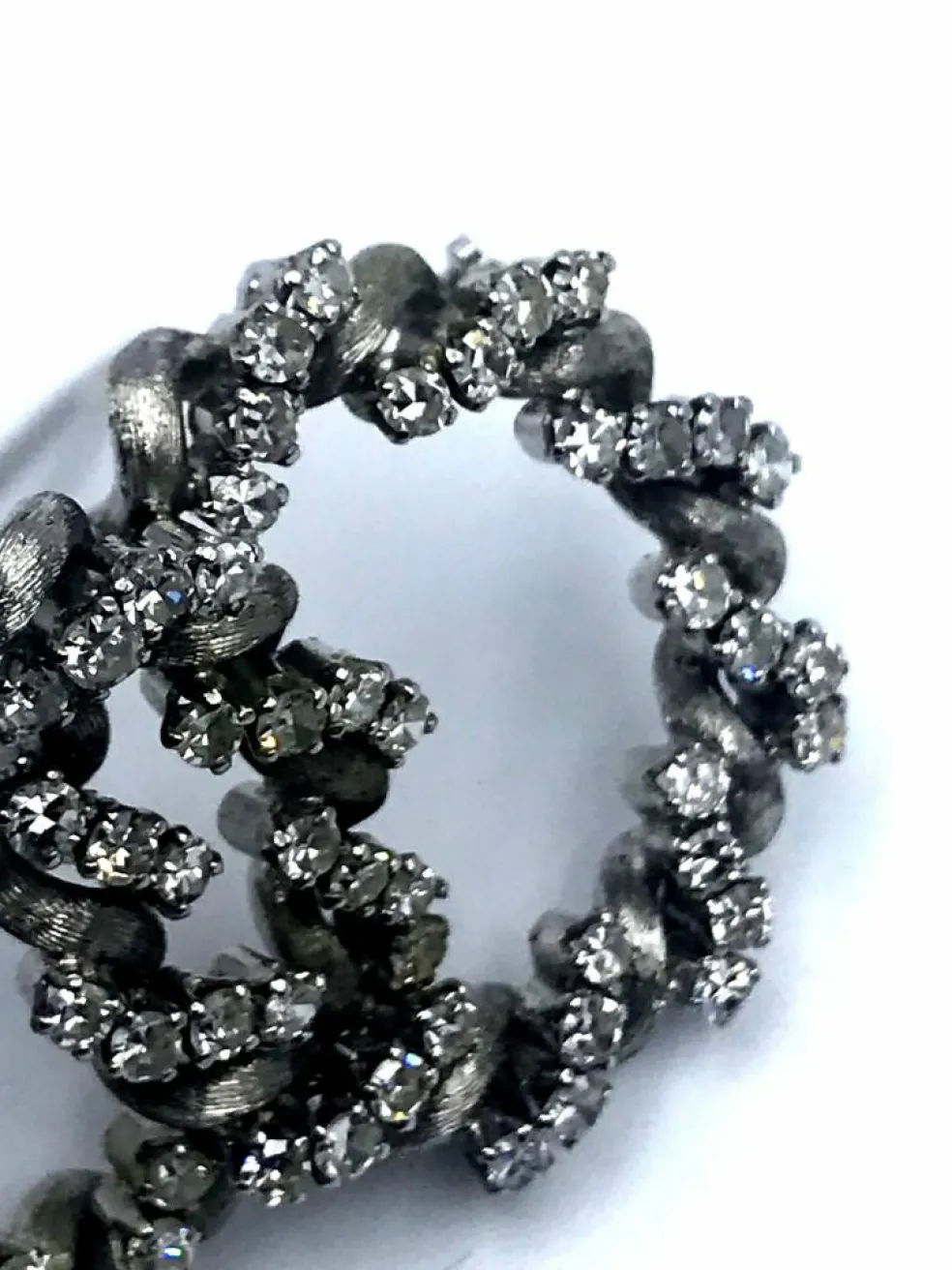 Broche double cercle diamants