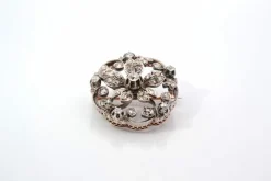 Broche 19e sertie de diamants or et argent