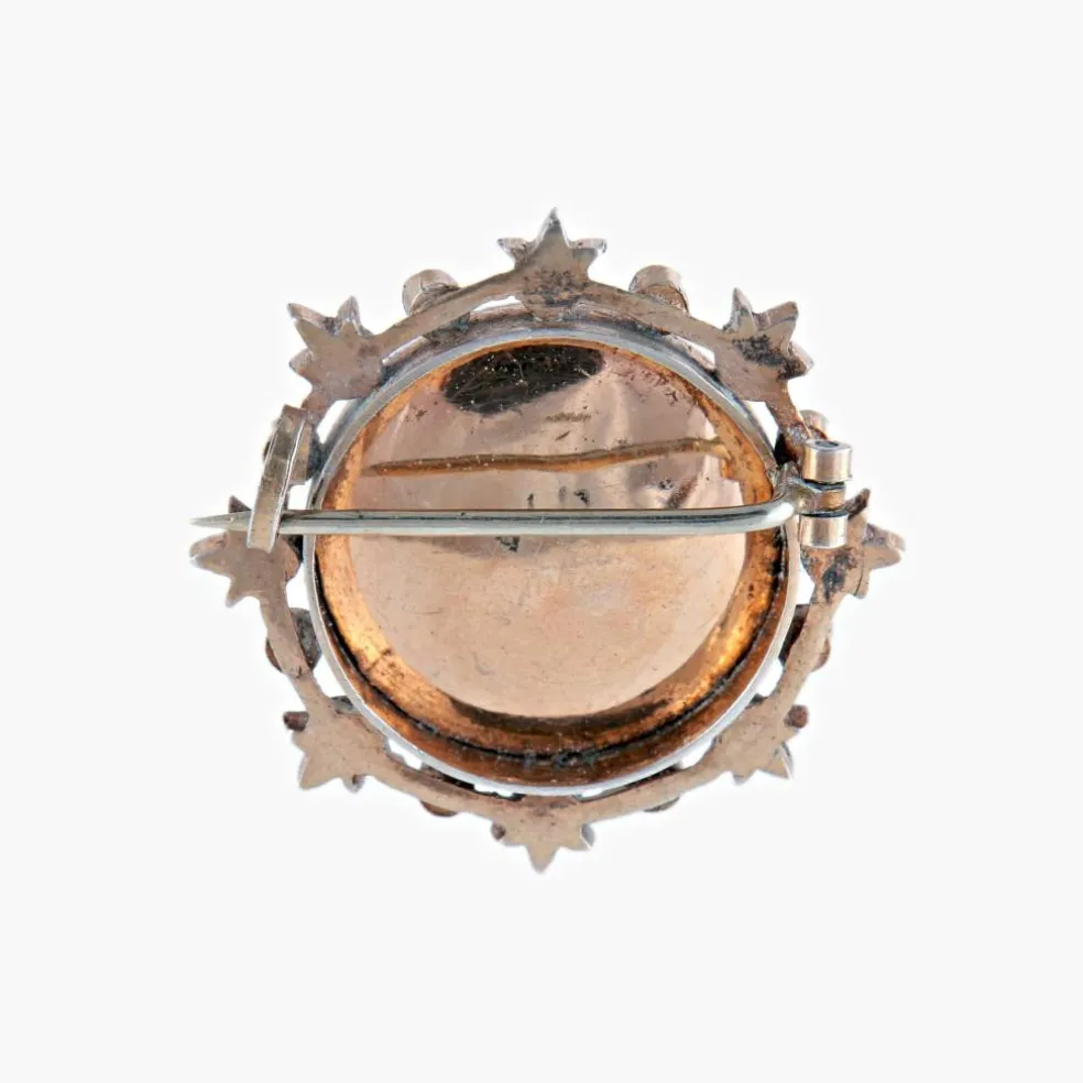 Broche en argent Miniature XIXe