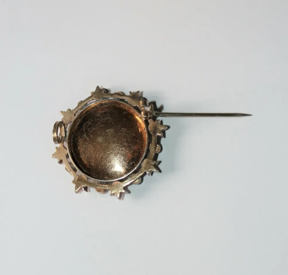 Broche en argent Miniature XIXe