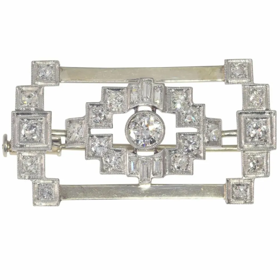 Broche en diamant Art déco