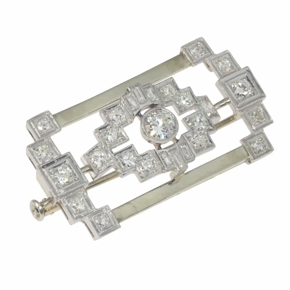 Broche en diamant Art déco