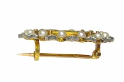 Broche en or avec diamants et perles
