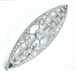 Broche en or blanc et platine sertie de diamants vers 1900