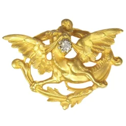 Broche en or, diamant