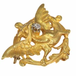 Broche en or, diamant