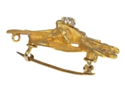 Broche en or, diamant