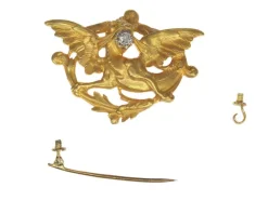 Broche en or, diamant