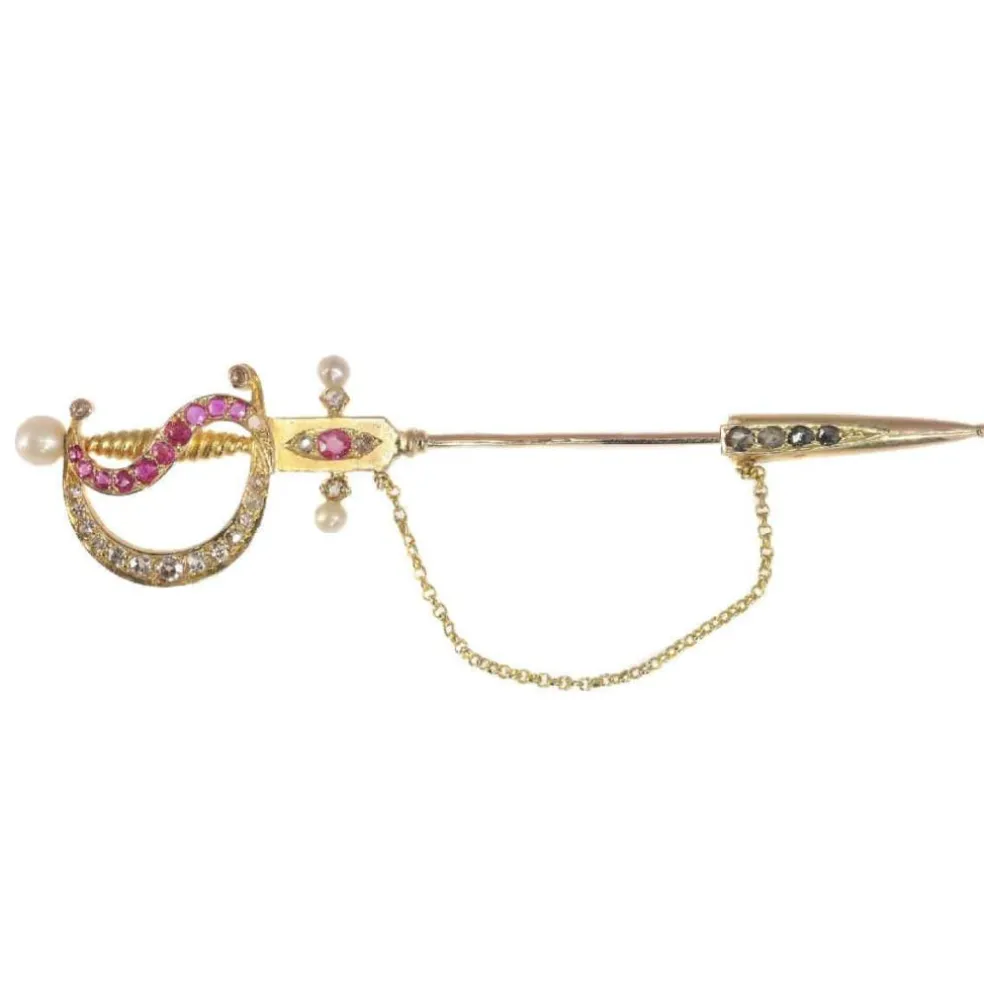 Broche en or et diamants
