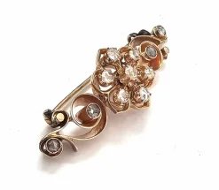 Broche en or jaune avec diamants
