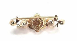 Broche en or jaune avec diamants