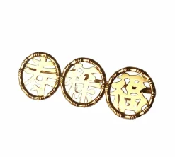 Broche en or rose idéogrammes chinois