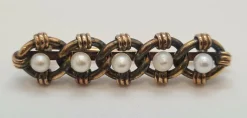 Broche en Or rose, perle de culture