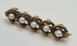 Broche en Or rose, perle de culture