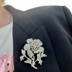 Broche en platine avec diamants de la période 1950-1945