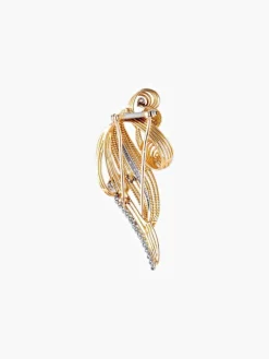Broche Enroulements Diamants & Or Jaune