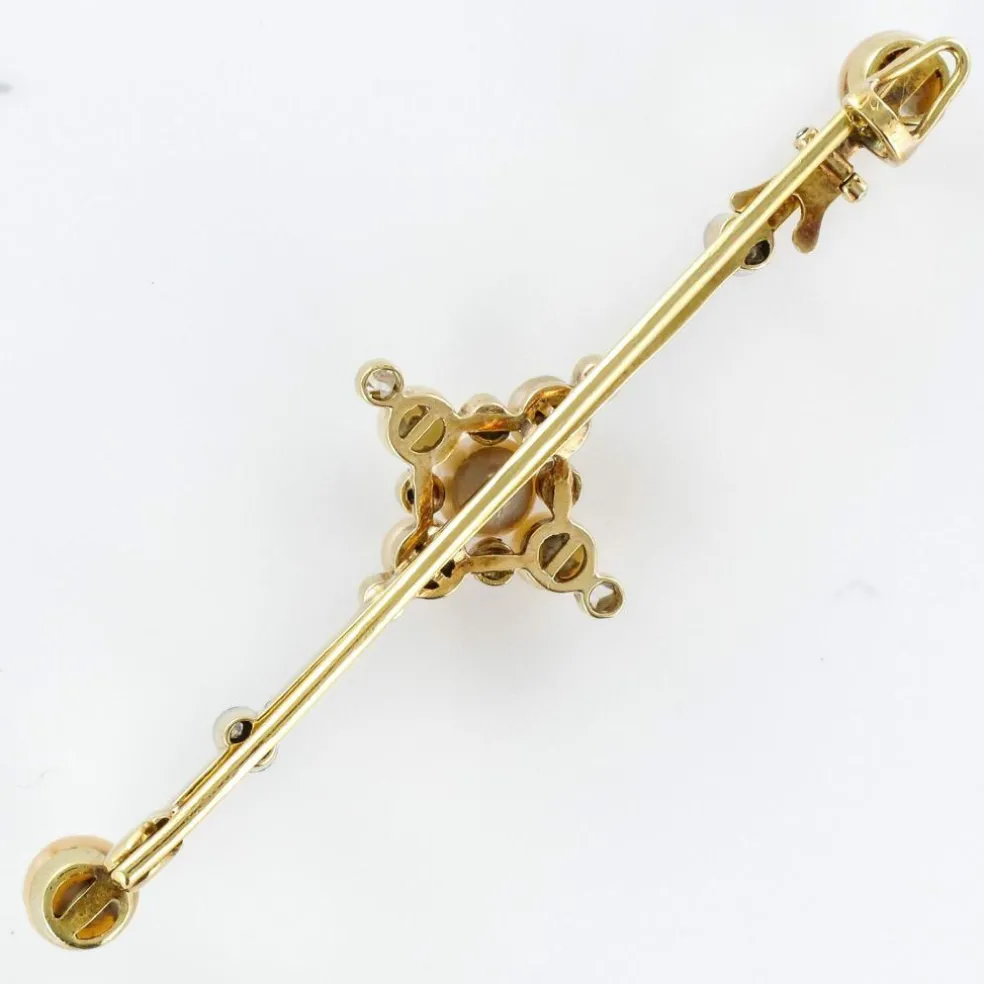 Broche Epingle ancienne perles fines