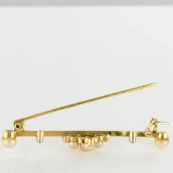 Broche Epingle ancienne perles fines