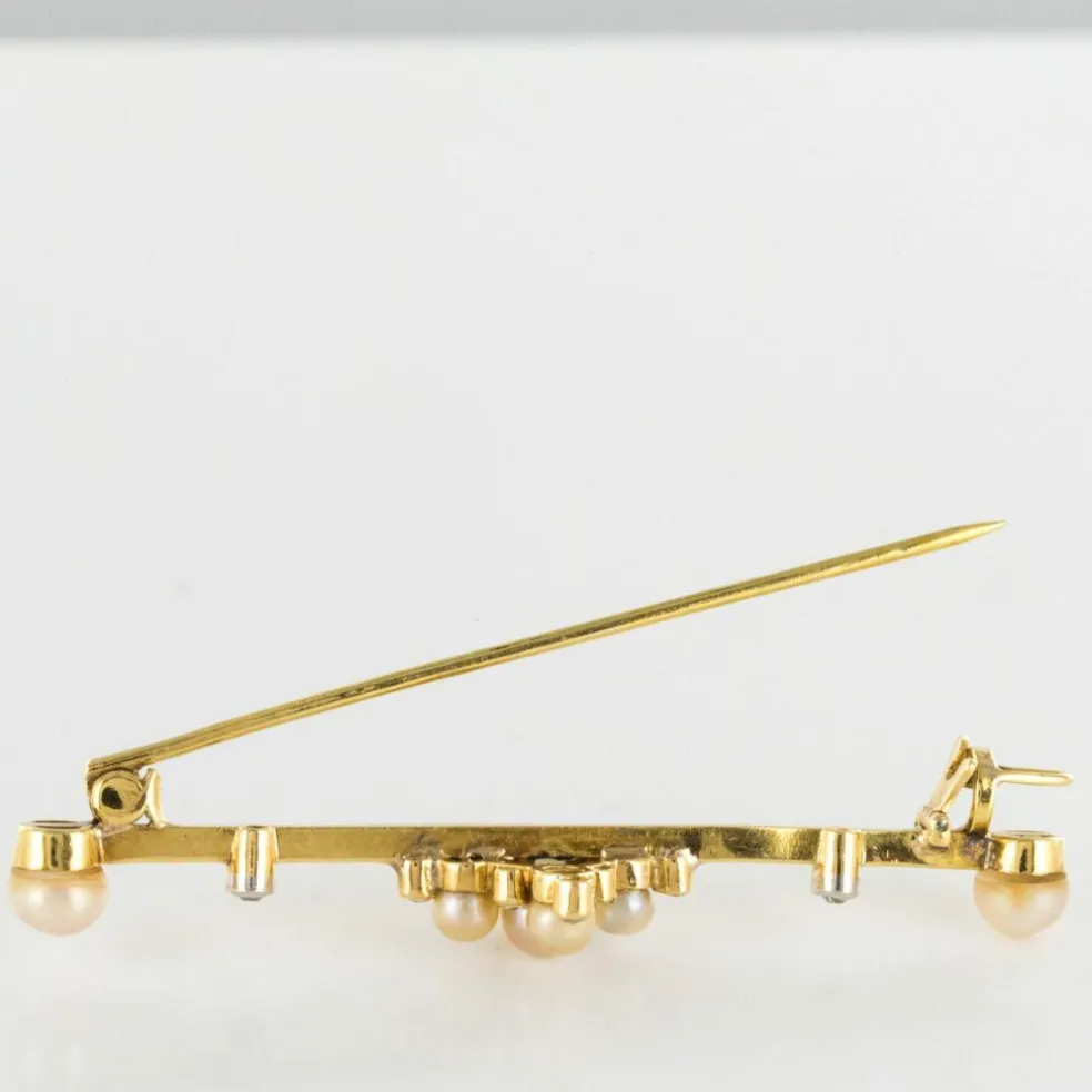 Broche Epingle ancienne perles fines