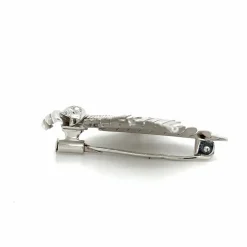 Broche feuillage trié Or Blanc et Diamants