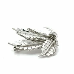 Broche feuillage trié Or Blanc et Diamants